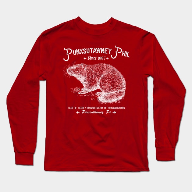 Punxatawney Phil Long Sleeve T-Shirt by woodsman